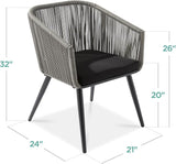 Best Choice Products Set of 2 Patio Dining Chairs, Outdoor Seating for Backyard, Poolside, Balcony w/Woven Wicker Design - Photo 3