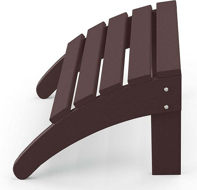 WestinTrends Outdoor Patio Adirondack Ottoman Foot Rest, All Weather Poly Lumber Foot Stool for Adirondack Chair, Widely Used for Outside Porch Pool Lawn Backyard, Dark Brown