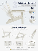 KINGYES Adjustable Folding Adirondack Chair with Footrest & 4-in-1 Multi-Functional Armrest Organizer - Photo 4