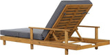 Merax Acacia Wood Outdoor Chaise Lounge Chair Set of 2 - Photo 7