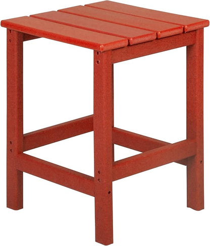 WestinTrends Malibu Outdoor Lounge Chairs, 3-Pieces Adirondack Chair Set with Ottoman and Side Table, All Weather Poly Lumber Patio Lawn Folding Chair for Outside Pool Garden Backyard, Red