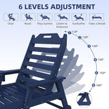 Mdeam 6-Position Lounge Chair Outdoor, 22" W Oversized Sun Tanning Chair, 500LBS Capacity - Photo 4