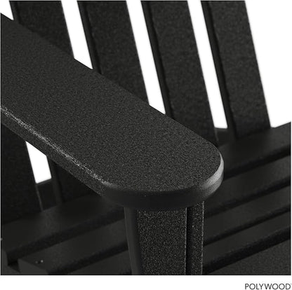 POLYWOOD AD4030BL Classic Outdoor Adirondack Chair, Black