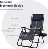 Tangkula Set of 2 Zero Gravity Chair, Folding Patio Lounge Chair Adjustable Outdoor Recliner with Cup Holder - Photo 9