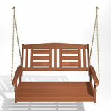 Furinno TIOMAN Porch Swing, 2-Seater Outdoor Hanging Wooden Swing with Chain in Teak Oil, for Patio, Garden, Porch - Photo 6