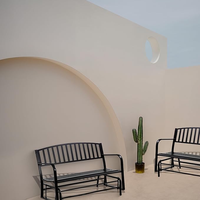 Four Seasons Courtyard Outdoor Patio Bench Glider Backyard Garden, Front Porch - Photo 2