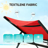 Simple Delxue Folding Chaise Lounge Chair with 5 Reclining Positions, Beach Recliner Chair with Armrests - Photo 7