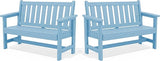 SERWALL Outdoor Bench, HDPE Outdoor Benches Weatherproof, 2-Person Garden Bench with 660 lbs Weight Capacity - Photo 1