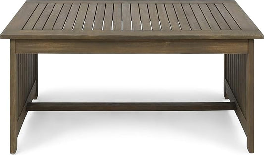 Christopher Knight Home Grace Outdoor Acacia Wood Coffee Table, Gray Finish