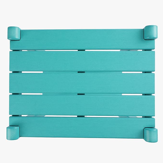 WestinTrends Malibu 36" Outdoor Adirondack HDPE 2-Tier Patio Side Table, Turquoise