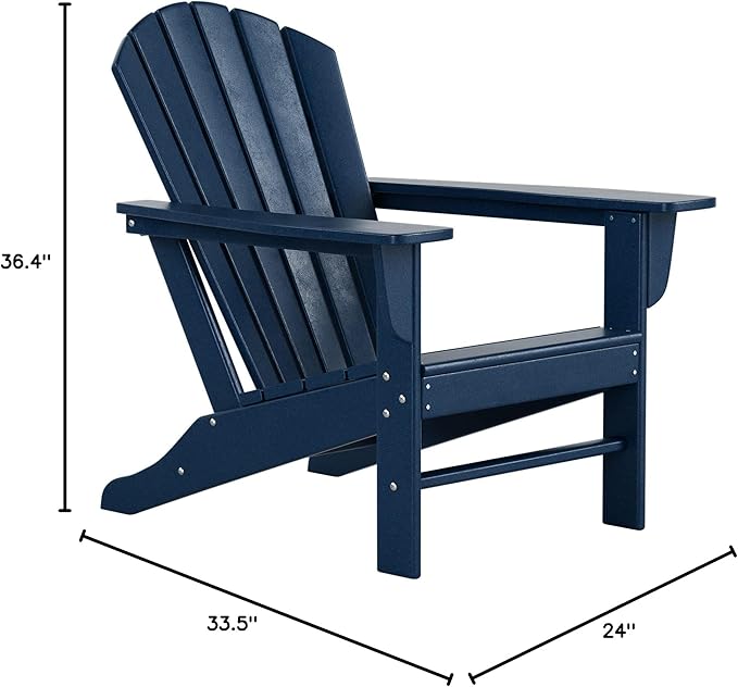 WestinTrends Dylan Outdoor Adirondack Chair (Set of 4), Navy Blue