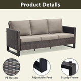 Rilyson Wicker Outdoor Patio Furniture Set - 6 Piece Patio Conversation Set with 2 Swivel Rocker Chairs - Photo 5