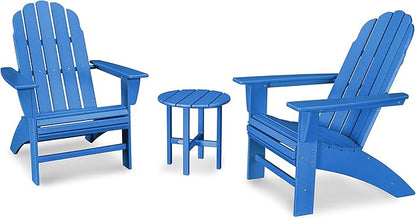POLYWOOD Vineyard 3-Piece Curveback Adirondack Chair Set