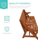 Best Choice Products 2-in-1 Transforming Interchangeable Outdoor Wooden Picnic Table Garden Bench for Backyard, Porch - Photo 3