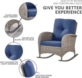 Belord 6 Pieces Wicker Patio Furniture Set with Patio Rocking Chairs - Photo 5
