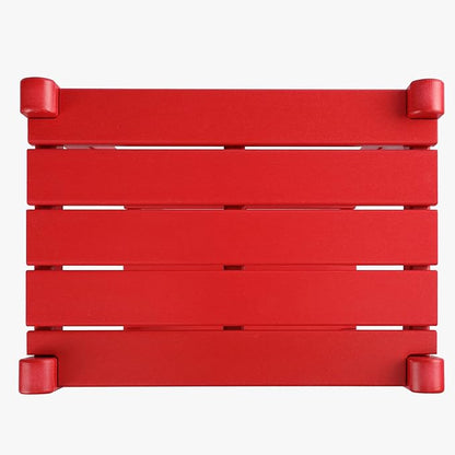 WestinTrends Malibu 36" Outdoor Adirondack HDPE 2-Tier Patio Side Table, Red