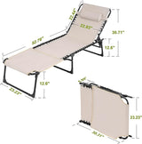 NUU GARDEN Folding Oxford Chaise Lounge Chair - Photo 3
