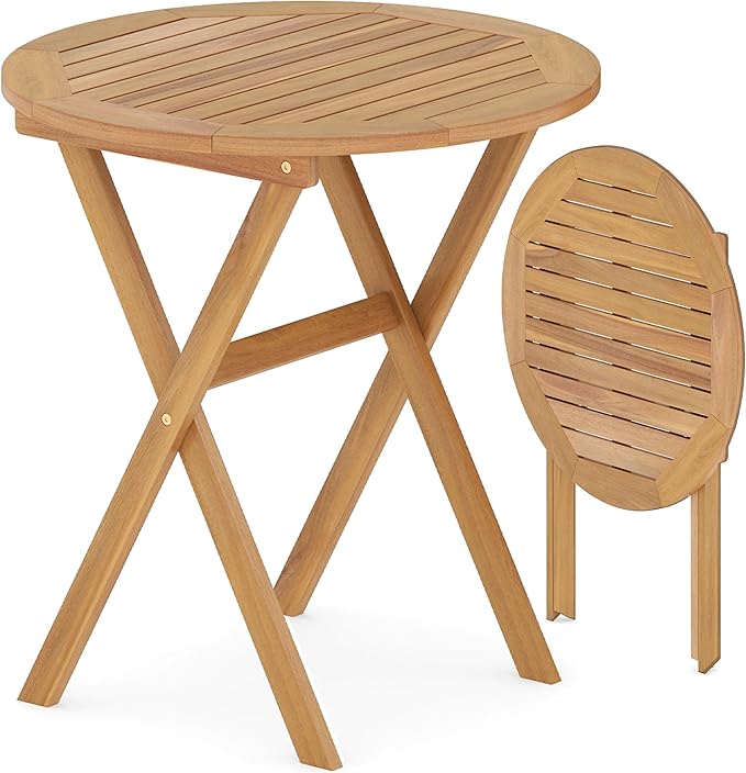 Tangkula 26-Inch Acacia Wood Outdoor Dining Table - Photo 1