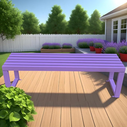 2-Person Garden Bench Seat Outdoor Benches Metal Park Bench Patio Seat 3.3ft 3.9ft 4.9ft 5.9ft Weather Resistance Backless Front Porch Chair Easy Installation(Purple,3.3ft)