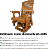 Wooden Swivel Glider Chair, 360° Outdoor Patio Rocker with Ergonomic Design, Smooth Gliding Motion, Solid Fir Wood - Photo 4