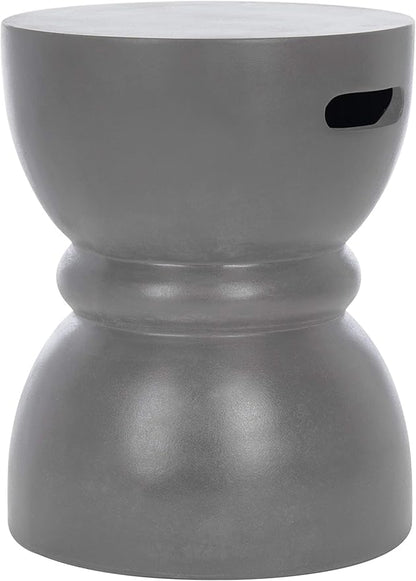 SAFAVIEH Outdoor Collection Haruki Modern Dark Grey Concrete Round Accent Table (Fully Assembled)
