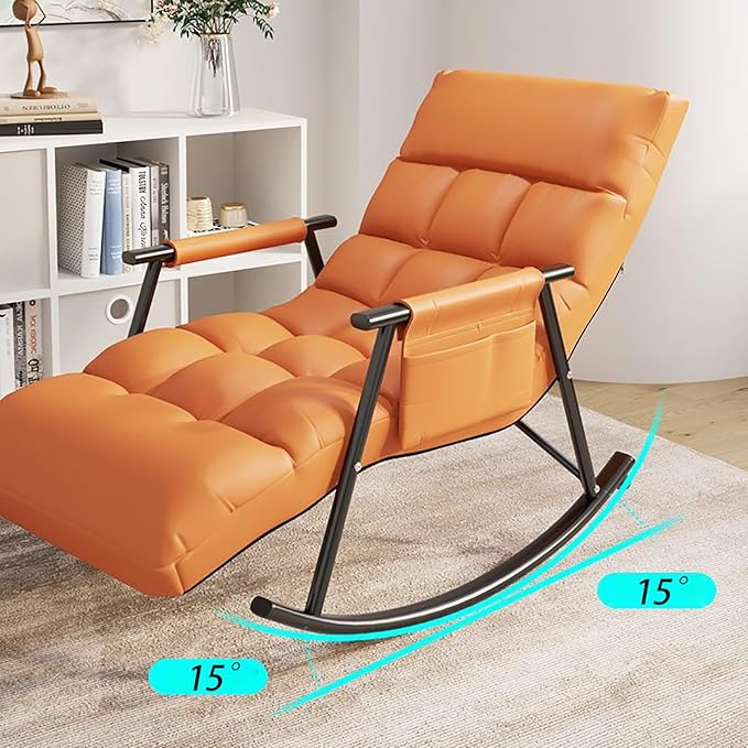 Outdoor Zero Gravity Chair Reclining, Rocker Chair Outdoor, Fully Padded Patio Chair, Reclining Patio Lounger Chairs for Outside Inside Poolside Camping, Padded Zero Gravity Chair (Color : Deep sea b
