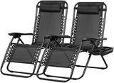 Nazhura Set of 2 Relaxing Recliners Patio Chairs Adjustable Steel Mesh Zero Gravity Lounge Chair Beach Chairs with - Photo 1