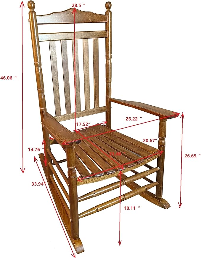 Balcony Porch Adult Rocking Chair Oak LX550