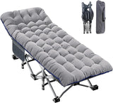 H&ZT Adults Patio Chaise with Mattress, Outdoors Portable Bed Frame for Adults - Photo 1