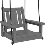 SERWALL HDPE Single Porch Swing, Heavy Duty Single Person Swing Chair with 2 Polypropylene Hanging Ropes - Photo 1