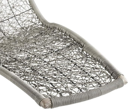 Modway Landscape Wicker Rattan Outdoor Patio Porch Chaise Lounge Hanging Swing Chair Set with Stand in Light Gray Gray