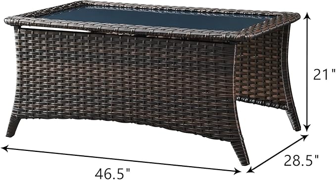 HUMMUH Outdoor Furniture 6 Pieces Patio Furniture Set Wicker Outdoor Sectional Sofa with 2 Patio Chairs, Ottomans - Photo 2