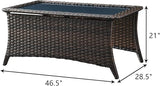 HUMMUH Outdoor Furniture 6 Pieces Patio Furniture Set Wicker Outdoor Sectional Sofa with 2 Patio Chairs, Ottomans - Photo 2
