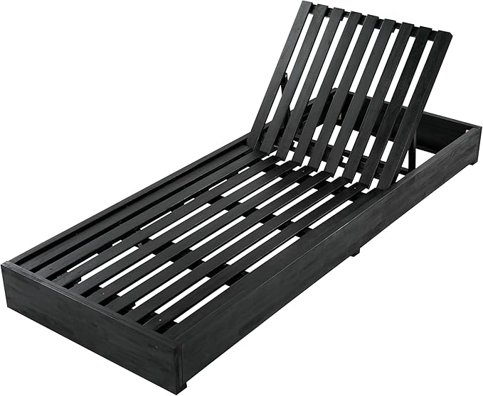 Christopher Knight Home Bayard Acacia Wood Chaise Lounge Chair Outdoor, Adjustable Backrest Sun Lounger Recliner - Photo 1