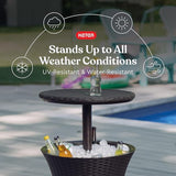 Keter Pacific Cool Bar Outdoor Patio Furniture and Hot Tub Side Table with 7.5 Gallon Beer and Wine Cooler - Photo 4