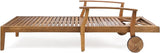 Christopher Knight Home Perla Outdoor Acacia Wood Adjustable Chaise Lounge (Set of 4) - Photo 4
