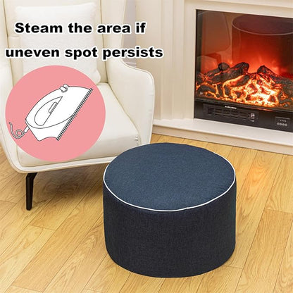 Outdoor Ottoman Outdoor Ottomans for Patio 19x12 Inches Modern Lightweight Foam Stuffed Pouf Outdoor Footstool Footrest Foot Stool Waterproof (Navy Blue)