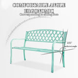 50" Porch Benches Outdoor, Metal Garden Bench, Patio 3-Seater Chair - Photo 3