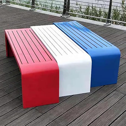 Waterproof Outdoor Garden Bench, Steel Frame Outdoor Bench, Metal Garden Bench 100/120/150/180cm, 500 LBS Weight Capacity, for Park Yard Patio Deck Lawn (Color : Blue, Size : 70x15x18inch)