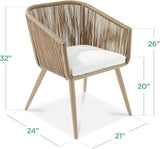 Best Choice Products Set of 2 Patio Dining Chairs, Outdoor Seating for Backyard, Poolside, Balcony w/Woven Wicker Design - Photo 3