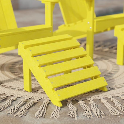 Wildridge Classic Footrest, Lemon Yellow - Outdoor Weather Resistant HDPE Ottoman for Adirondack Chair