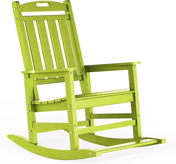 LOUNZY HDPE Outdoor Rocking Chairs, Lime