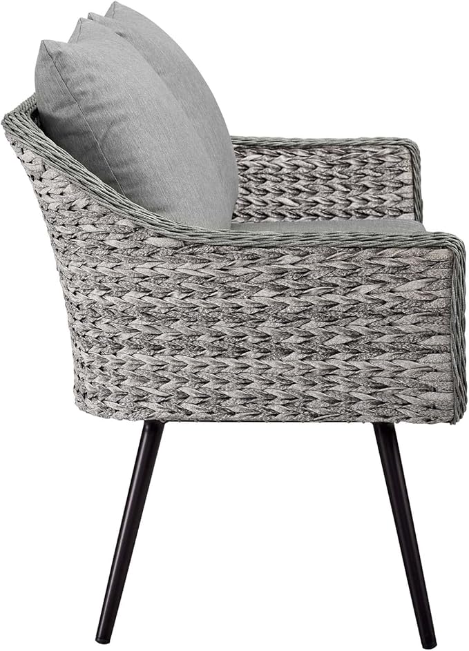 Modway EEI-3177-GRY-GRY-SET Endeavor 4 Piece Outdoor Patio Wicker Rattan Sectional Sofa Set, Gray - Photo 5