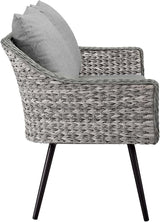 Modway EEI-3177-GRY-GRY-SET Endeavor 4 Piece Outdoor Patio Wicker Rattan Sectional Sofa Set, Gray - Photo 5