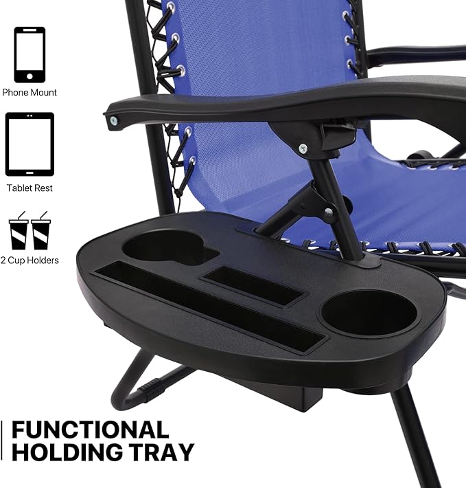 MoNiBloom Zero Gravity Chairs Set of 2 Outdoor Folding Patio Lounge Chairs for Outside Reclining Lawn Chairs Recliner - Photo 10