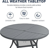 VICLLAX 47.2" Round Patio Dining Table for 4-6 - Photo 4