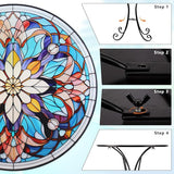 Mosaic Side Table Outdoor, 18 Inch Metal Accent Table, Indoor Small Round End Tables - Photo 6