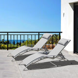 Domi Pool Lounge Chairs Set of 2, Aluminum Adjustable Outdoor Chaise Lounge - Photo 7