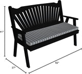 Furniture Barn USA Pine 5' Fanback Garden Bench, Black - Photo 2