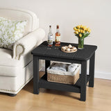 18" Outdoor Side Table, 2-Tier Patio Side Table, Weather Resistant, Easy Assembled - Photo 9